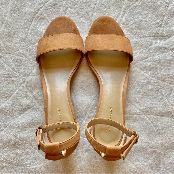 Ann Taylor Shoes - Ann Taylor Giuliana Suede Wedge Sandals, Size 7
